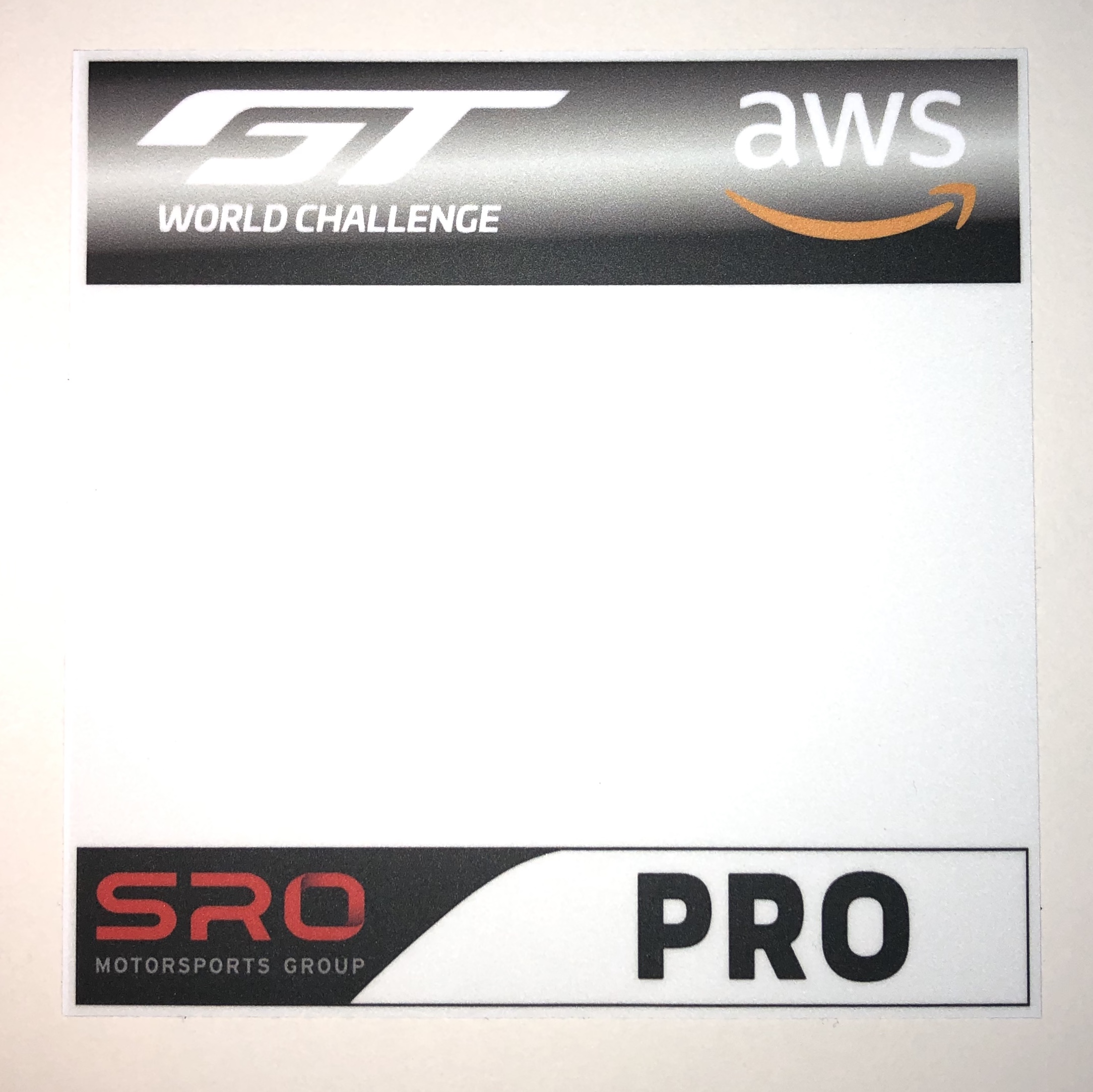 Startnummern Panel "GT WORLD CHALLENGE PRO" Digitaldruck